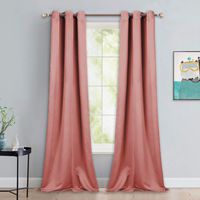 NICETOWN Coral Room Darkening Curtain Drapes - Window Treatment Light Blocking Privacy Curtain Panels for Home Decoration (Set of 2, 42 inches by 90-inch)