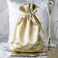 Efavormart 60PCS Champagne Satin Gift Bag Drawstring Pouch Wedding Favors Bridal Shower Candy Jewelry Bags - 6"x 9"