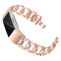 Mtozon Bands Compatible with Fitbit Charge 2, Metal Bands with Rhinestone Bling Replacement Bracelet Women, Rose Gold