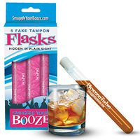 Sneak Alcohol with 5 Tampon Flasks and Sleeves - Bonus 2 Pack! (Redesigned 2016 Version)