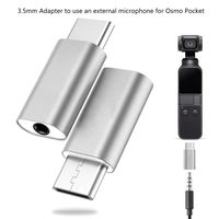 Voberry- Compatible with DJI Osmo Pocket Accessories Set, Portable Lightweight Type C to 3.5mm Audio Adapter External Wireless Microphone for DJI Osmo Pocket (Silver)
