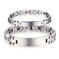 His or Hers Matching Set Couple Titanium Magnetic Bracelet Anti-fatigue Anti-radiation in a Gift Box (Hers)