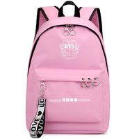 Hosston Kpop BTS Bangtan Boys Backpack Unisex Casual Schoolbag Laptop Bag College Bag Travel Rucksack Nice Gift for A.R.M.Y(Pink 03-BTS)