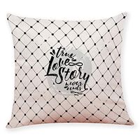 scamper Throw Pillow Covers DIY Happy Valentine's Day Pillowcase Home Decor Cushion Cover Linen Blend 45 × 45cm