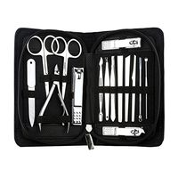 AMarkUp Manicure Pedicure Set Tools Nail Clippers for Men & Women Home Travel Grooming Kit (15Pcs/set,Black)