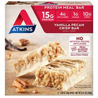 Atkins Protein-Rich Meal Bar, Vanilla Pecan Crisp, Keto Friendly, 5 Count