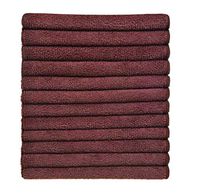 Simplife Wholesale 12 Pack Microfiber Cleaning Cloths Streak Free Microfiber Dish Cloths Kitchen Towels Cloths Washcloths Rags 12Inchx12Inch (Brown)