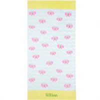 Onebycitess Beach Towel 100% Cotton 35''x70'' Soft Quick Dry Beach Blanket Bath Towel for Kids Adults(Pink Butterfly)