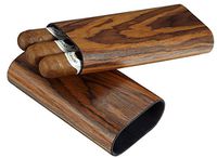 Visol Timber Cherry Wood Finish Cigar Case, 3 Cigars