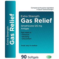Extra Strength Gas Relief Simethicone 125 mg Softgels, Compare to Gas-X, 90 Count