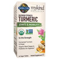 Garden of Life mykind Organics Maximum Strength Turmeric Joints & Mobility Support 30 Tablets - 500mg Curcumin (95% Curcuminoids) Black Pepper - Organic Non-GMO Vegan & Gluten Free Herbal Supplements
