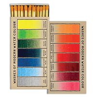 HomArt Large Decorative Watercolor Swatches Candle and Fireplace Wood Matches (Set of 6)