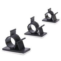 Rustark 100Pcs 3 Sizes Adjustable Multipurpose Self-adhesive Cable Clips Wire Clamps Cord Holders Cable Organizers for Cord Management