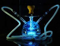 11.2" Remote Control Arab Hookah with LED Light, Hookah Combo Kit Set, Premium Arab Hookah Set, Shisha Smoking Party Set with 2 Pro Lounge Hoses