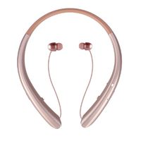 Bluetooth Headphones, Wireless Retractable Earbuds Neckband Headset Sports Sweatproof Earphones with Mic (2018 Upgraded Version, 12 Hours Play Time, Rose)