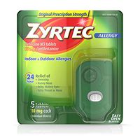 Zyrtec 24 Hour Allergy Relief Tablets, 10 mg Antihistamine Allergy Medicine with Cetirizine HCl, 5 ct