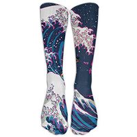 DaSOC Great Wave Off Space Unisex Novelty Below Knee Socks Athletic Tube Stockings Size 6-10