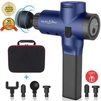 Carrying Case Massage Gun, ElecForU Deep Tissue Percussion Muscle Handheld Massager for Sore Muscle and Stiffness - Portable Cordless Super Quiet - 5 Speed with 6 Massage Heads (Blue)
