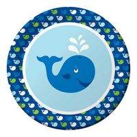 8-Count Round Paper Dinner Plates, Ocean Preppy Boy