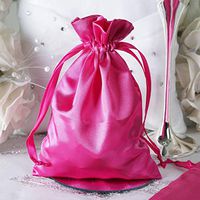 Efavormart 60PCS Fushia Satin Gift Bag Drawstring Pouch Wedding Favors Bridal Shower Candy Jewelry Bags - 5"x7"