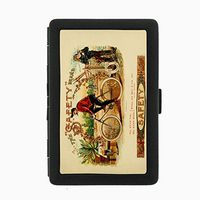 Perfection In Style Black Color Metal Cigarette Case Vintage Tobacco Labels Design 008