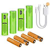 Dlife 8 Pack USB Rechargeable Batteries, 1000mAH AA Batteries + 450mAh AAA Batteries High Capacity Batteries Long Lasting Power Recyclable Recharge Battery