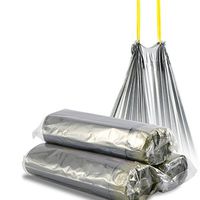 One Dream Queenie ODQ 4-8 Gallon Drawstring Strong Trash Bags Garbage Bags,60-Count,Silver (21.7”25.6“)
