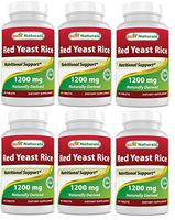 Best Naturals Red Yeast Rice 1200 Mg Tablet for Healthy Cholesterol Level, 60 Count (Pack of 6)