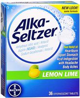 Alka-Seltzer Effervescent Tablets Lemon Lime 36 Tablets (Pack of 11)