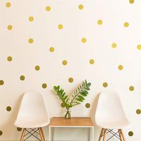 DELIKANG Wall Decals for Nursery Kids Baby Childrens Bedroom Living Rooms, Wall Decor Dots (200 Decals), Easy to Peel and Stick, Removable Vinyl Polka Dot Decor, Round Wall Window Sticker (Gold)