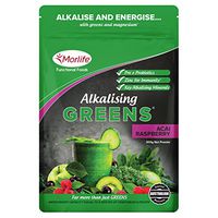 Super Greens - Acai Rasberry 300g | Alkalizing Vegan Green Powder Superfood Supplements | Prebiotics and Probiotics | 21 Greens Superfoods | Green Juice Supplement | Greens Supplement Powder
