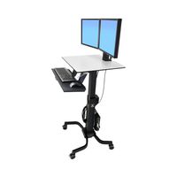 WorkFit-C Sit-Stand Height Adjustable 2 Screen Workstation/Cart