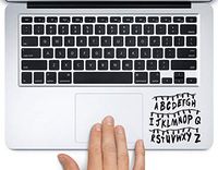 Alphabet Lights Stranger Things Printed Trackpad Clear Vinyl Decal Sticker Compatible with Apple MacBook Pro Air 11" 12" 13" 15" All Years Laptop Trackpad Keyboard (13" Macbook Air)