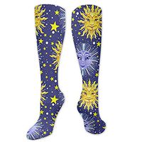NOT Sun Moon and Stars Celestial Compression Socks for Women & Men Funny Novelty Athletic Crew Socks