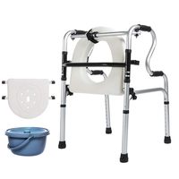LBYMYB Elderly Walker Belt Belt Bath Plate + Toilet Walker Lightweight Folding Four-Legged Assistant Cane Wheelchair (Size : Without Pulley)