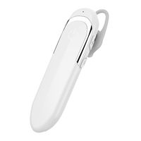 BORUL Wireless Bluetooth Headphones with Microphone Noise Cancelling Single HD Stereo Sweatproof Earbuds Headsets Voice Prompt for Easy Hands-Free Calling and Battery Indicator (White)