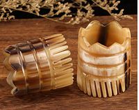 1pc Yak Horn Head Massage Comb Scraping Head Guasha Board Anti-Hair Loss Gua Sha Comb Head Treatment Meridian