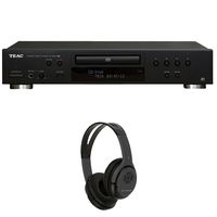 Teac CD-P650-B CD Player with USB and iPod Digital Interface (Black) w/ Xtreme Over The Ear Bluetooth Headphones (Black)
