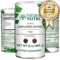 Natural Nutra Sunflower Lecithin Powder, Soy Free with Inositol, Omega 3-6 and Choline, 16 oz Vegan Supplement