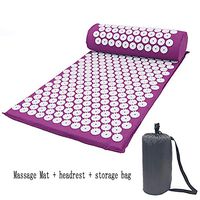 Back and Neck Pain Relief - Acupressure Mat and Pillow Set - Relieves Stress, Back, Neck and Sciatic Pain,Purple