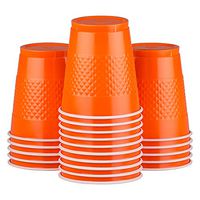 JAM PAPER Plastic Party Cups - 12 oz - Orange - 20 Glasses/Pack