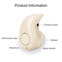 Rechargeable Bluetooth Wireless Headset Fashion Mini for Tablet tv iPod mp4 iPad pc Laptop Desktop Music (Beige)