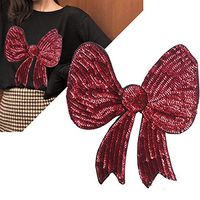 ZLYY Red Bow Sequin Shine Shiny Patch Sewing Accessories