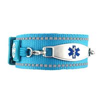 Waterproof Medical Alert ID Bracelet - Custom Engraving Included - Active, Sports - Turquoise Bracelet/Blue (S)