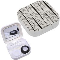 Portable Contact Lens Case Box Travel Kit Mirror + Bottle + Tweezers Container Holder [ Pattern Design ]