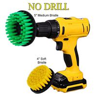 HIFROM Drill Brush - 4" 5" Soft Medium Stiff Power Scrubbing Brush Drill Attachment for Cleaning Showers Tubs Tile Grout Carpet Upholstery Concrete Brick Tires Wheels(Pack of 2)