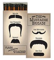 Homart Large Decorative Matches In Mustache Brigade Box, Set of 3