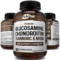 NutriFlair Glucosamine Chondroitin Turmeric MSM Boswellia - Joint Pain Relief Supplement - Natural & Non-GMO - Anti-Inflammatory & Antioxidant Pills - Supports Back, Knees, Hands, Joints, Cartilage