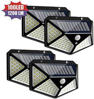 Solar Lights Outdoor, 100 LEDs Solar Powered Motion Sensor Lights Outdoor Waterproof Wall Security Light Night Light with 3 Modes with 270° Wide Angle for Garden, Patio Yard, Deck Garage, Fence Home