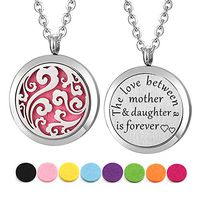 Kissreason 316L Stainless Steel Mother and Daughter Aromatherapy Pendant Aroma Essential Oil Diffuser Necklace
